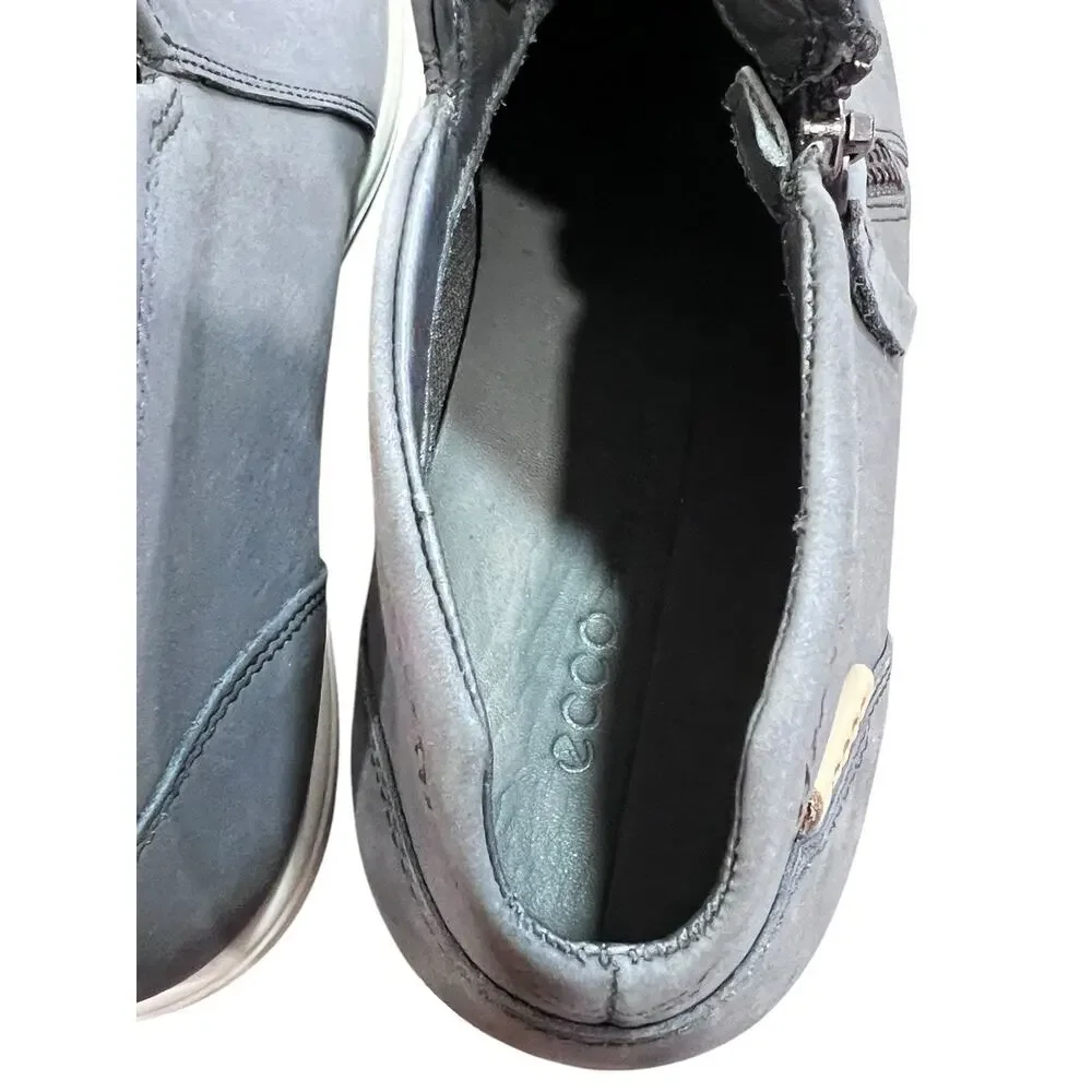 ECCO Women's Soft Nubuck Low Zip Sneaker Booties US Sz 8.5 Gray NWOB - Picture 9 of 13